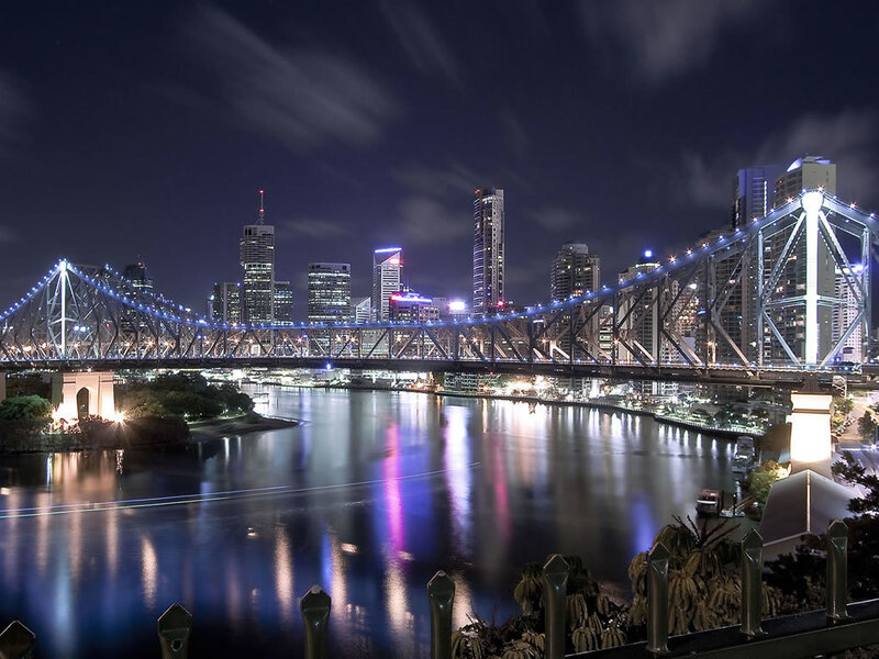 Brisbane city skyline at night
