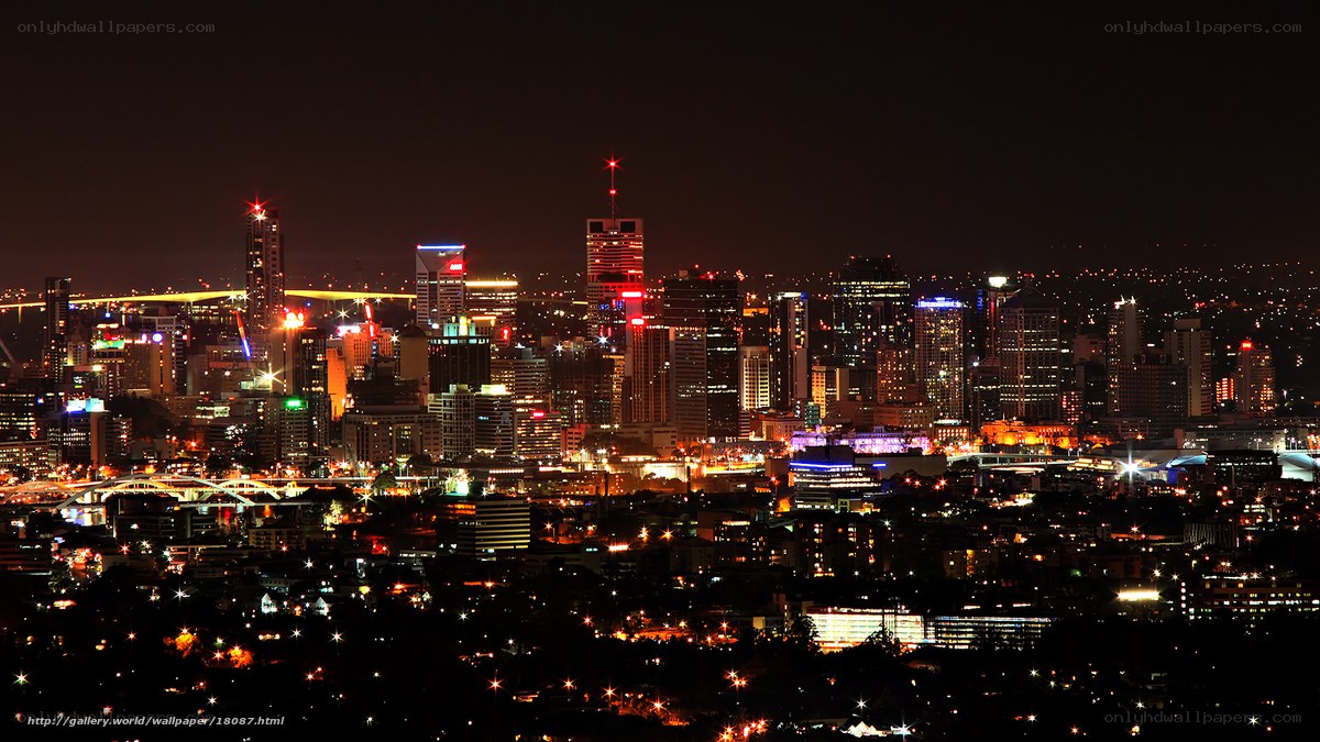 Brisbane city skyline at night