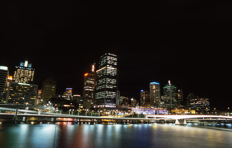 Brisbane City Skyline — Black, Calm