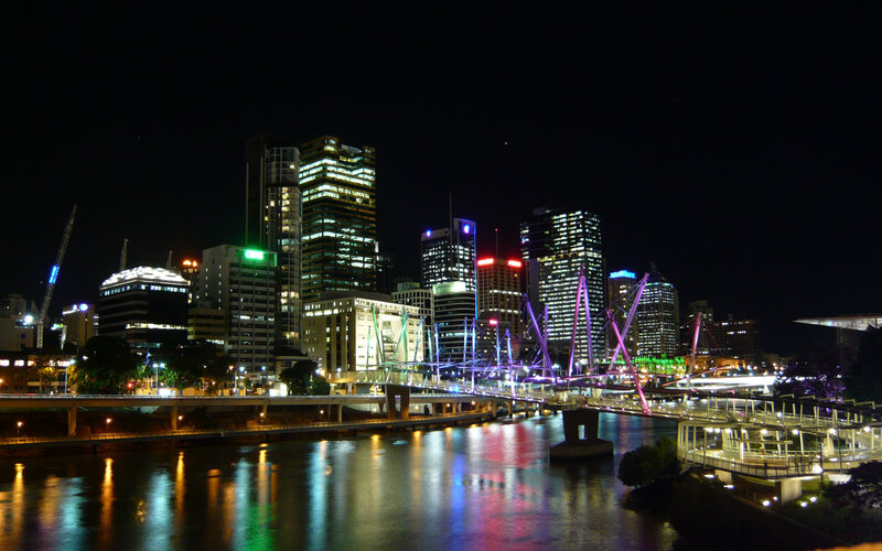 Brisbane City Skyline — Black