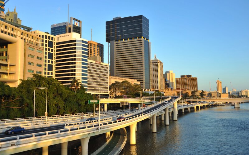 Brisbane City Skyline — Blue, Calm