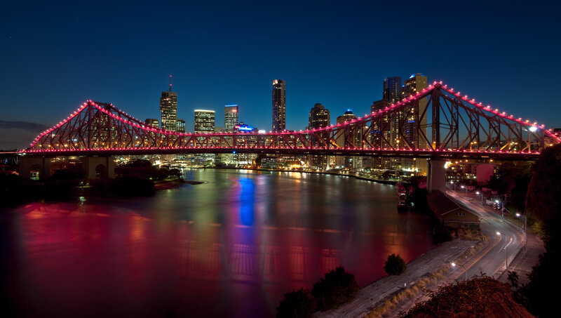 Brisbane City Skyline — Blue, Dramatic