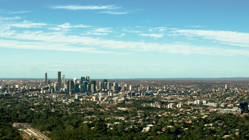 Brisbane City Skyline — Blue, Serene, Afternoon, Photograph