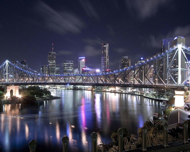 Brisbane City Skyline — Blue