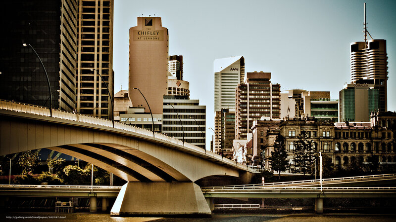 Brisbane City Skyline — Brown
