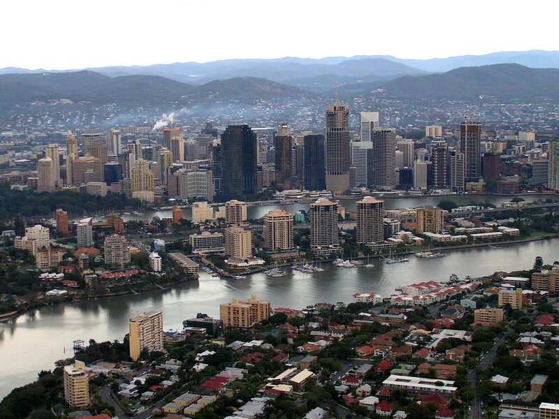Brisbane City Skyline — Gray