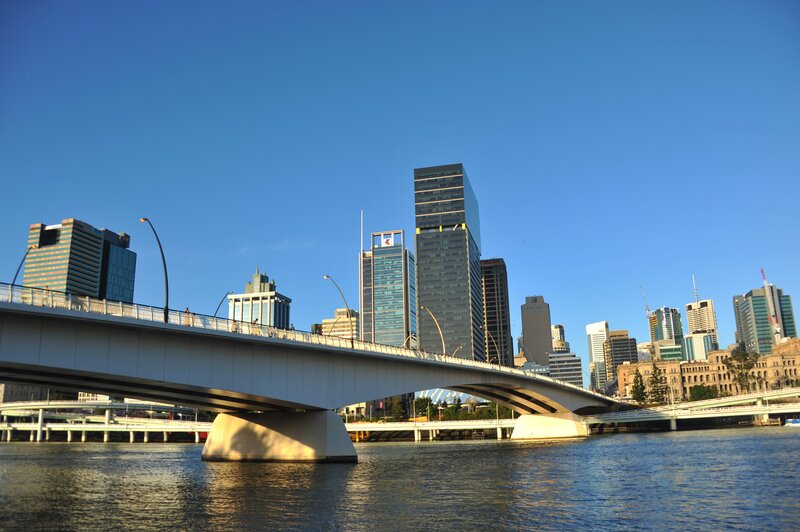 Brisbane city skyline with bridge