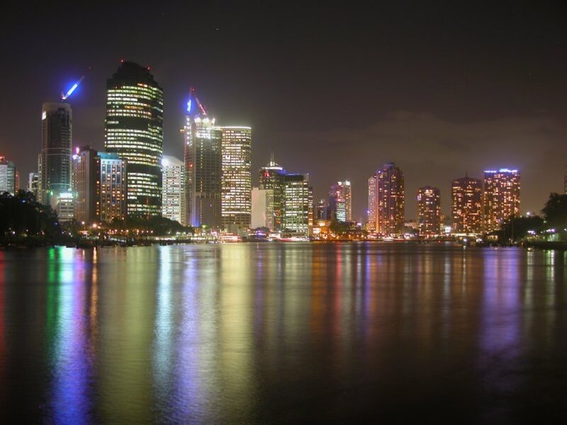 Brisbane Skyline at Night — Black