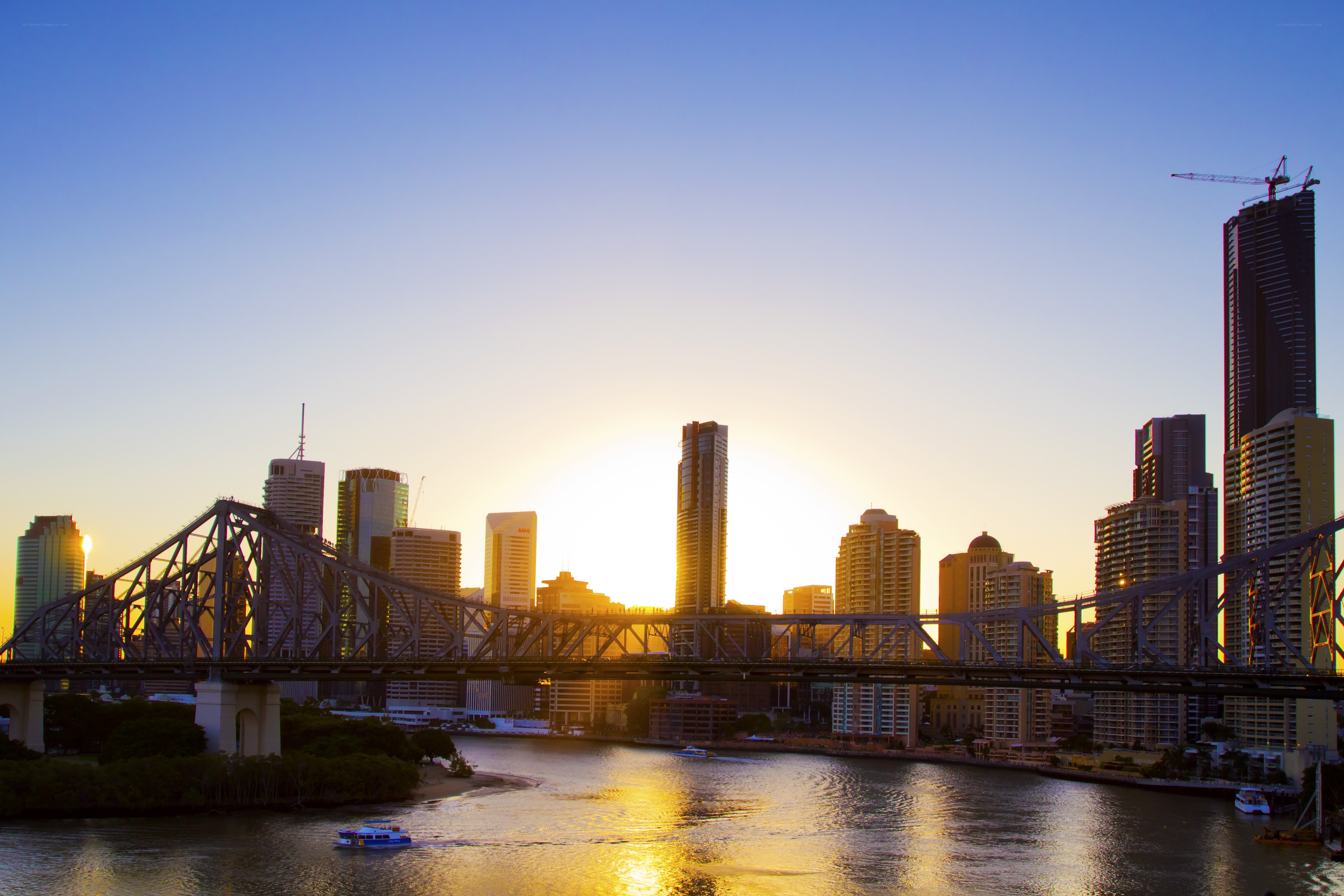 Brisbane skyline at sunset