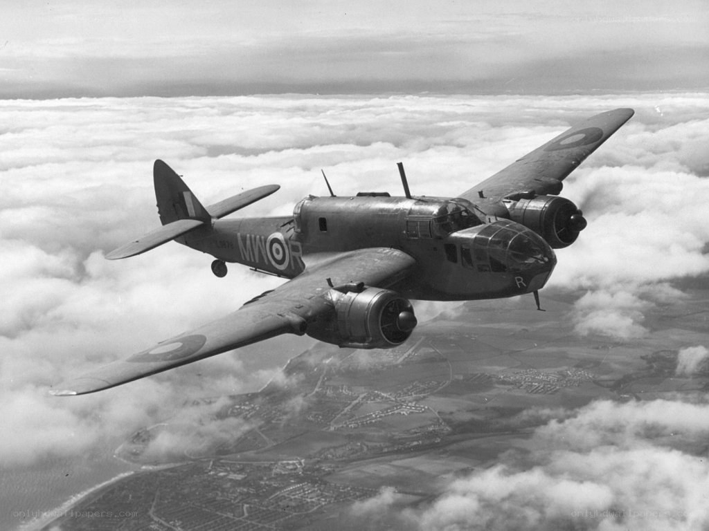 Bristol Blenheim bomber in flight