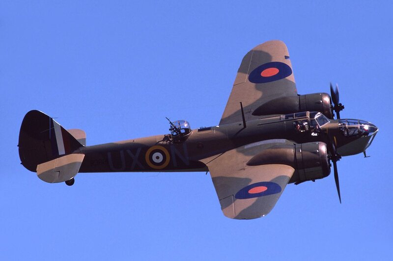 Bristol Blenheim bomber in flight