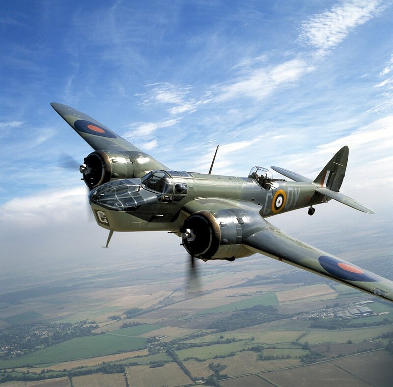 Bristol Blenheim bomber in flight