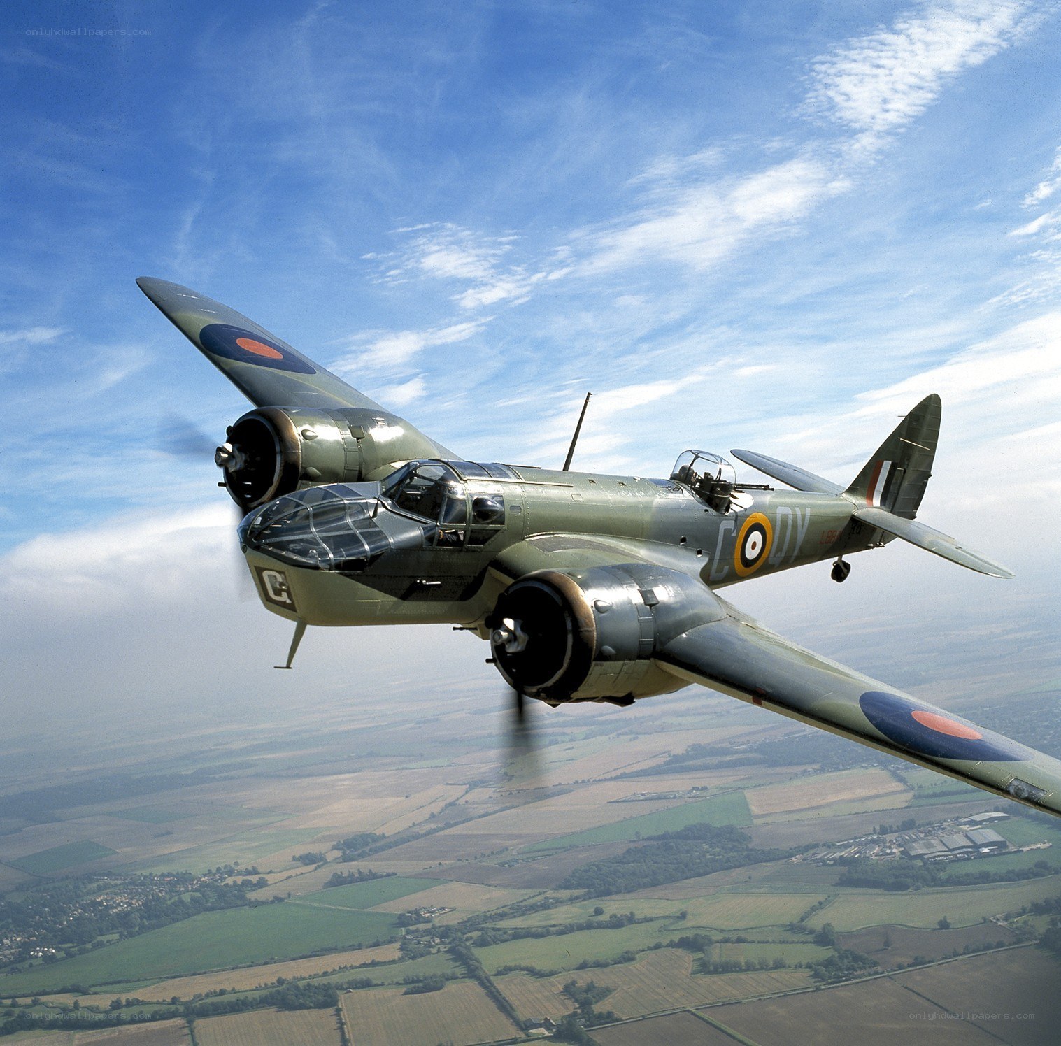 Bristol Blenheim bomber in flight
