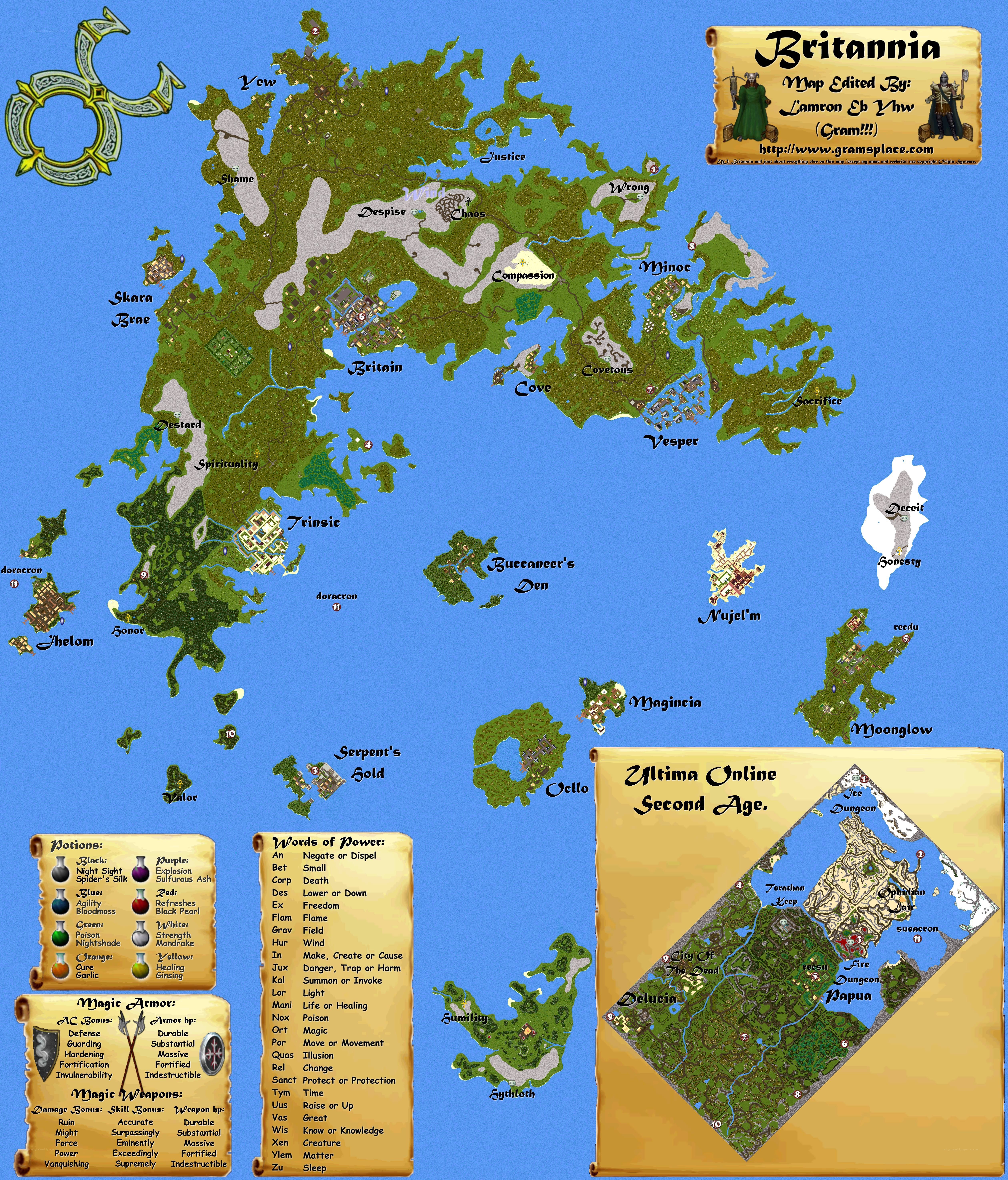 Britannia map from Ultima Online