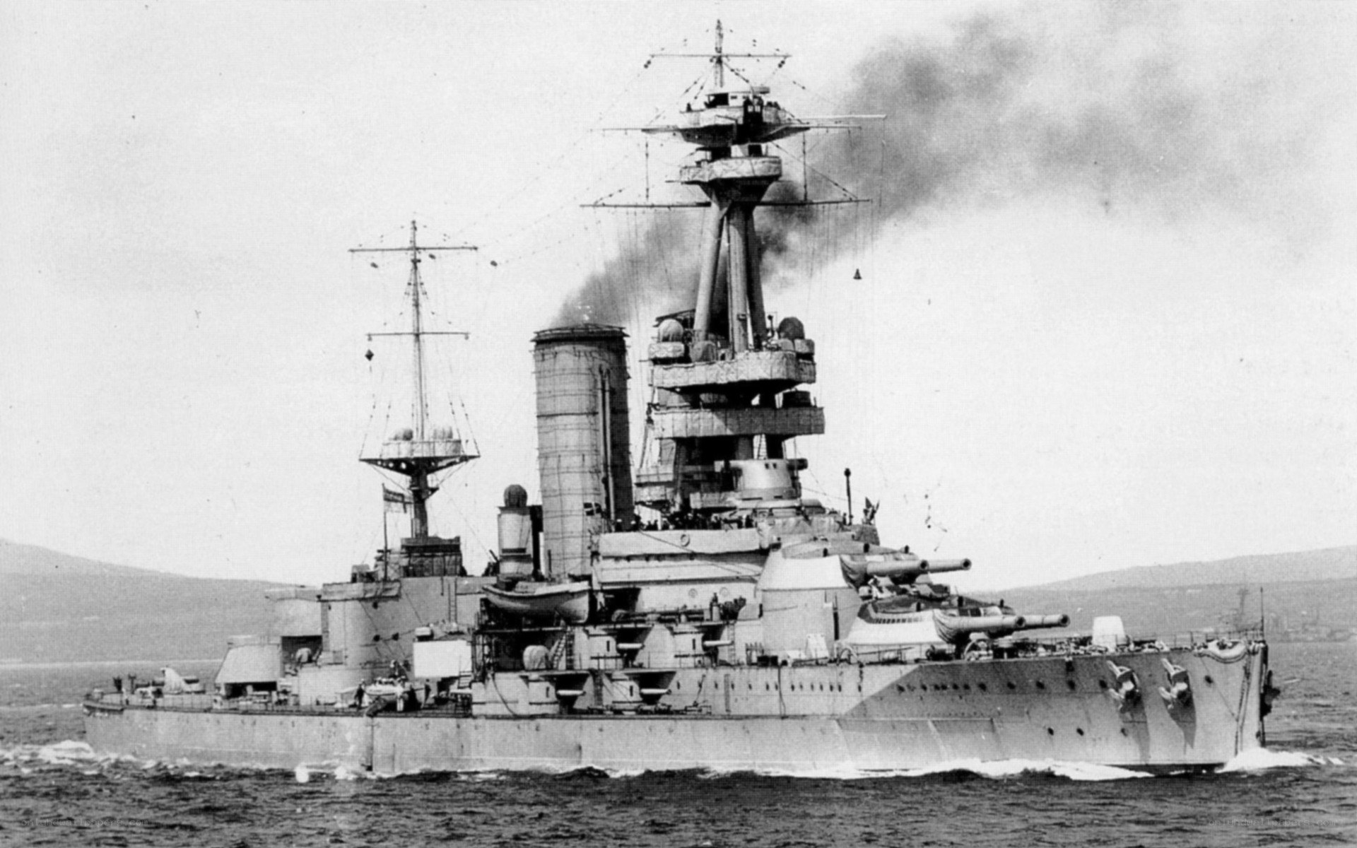 British battleship at sea