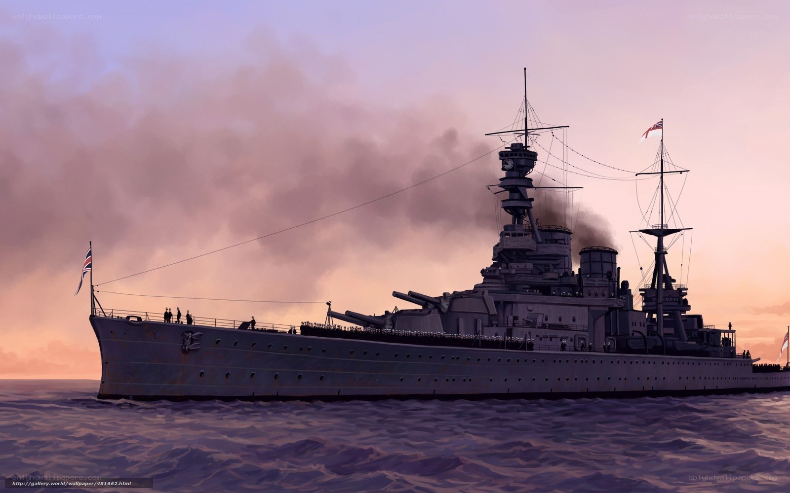 British battleship at sea