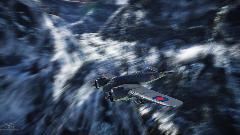 British Bomber Aircraft — Blue, Dramatic