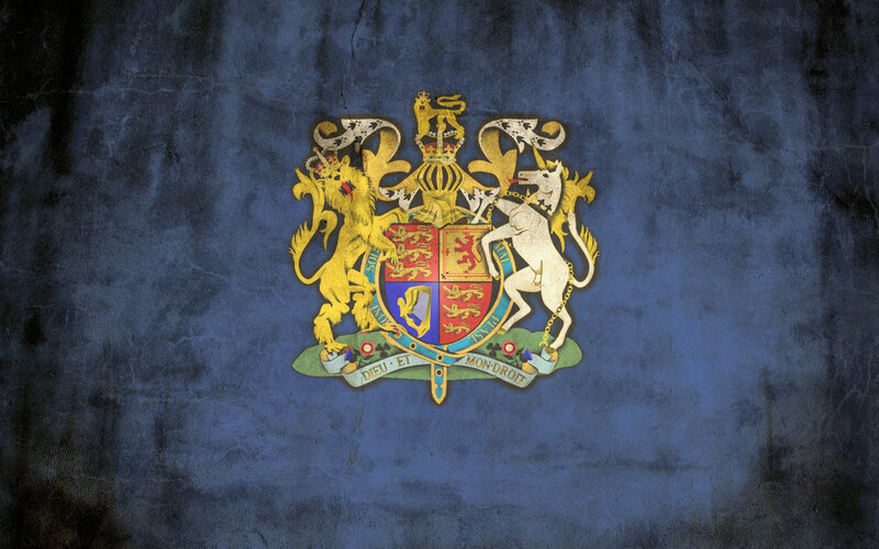 British coat of arms on blue