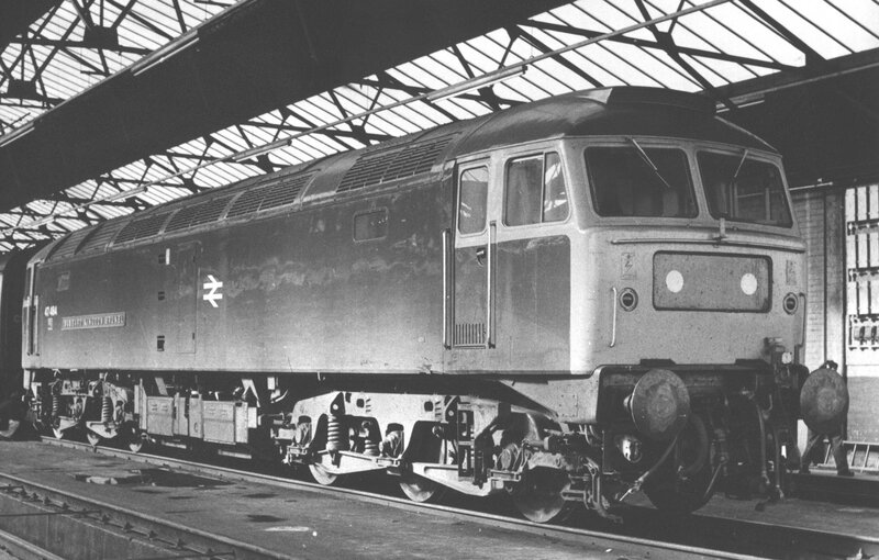 British diesel locomotive in station