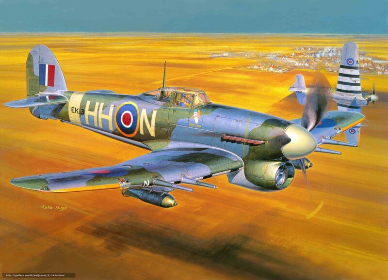 British Fighter Plane — Yellow, Dramatic, Sunset