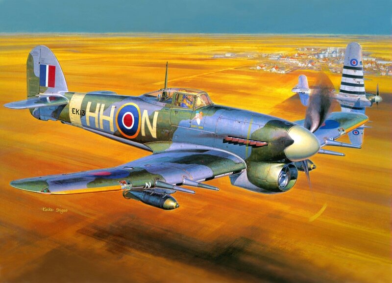 British Fighter Plane — Yellow, Dramatic