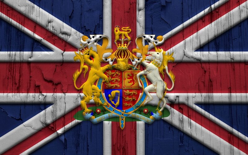 British flag with coat of arms