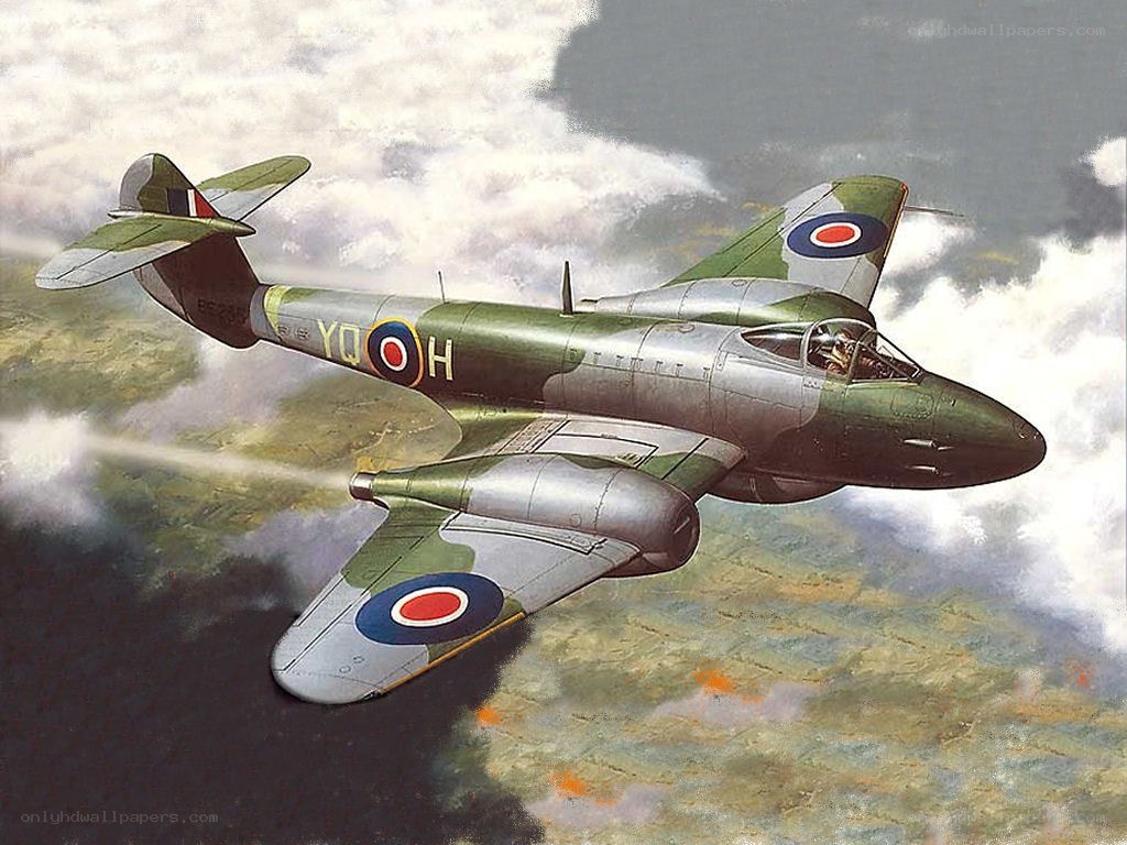 British jet fighter in flight