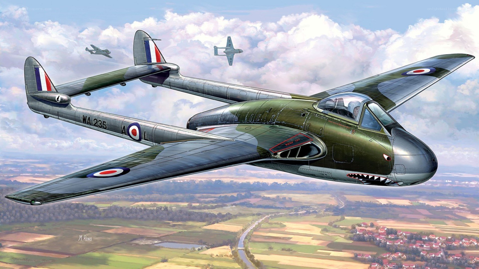 British jet fighter in flight