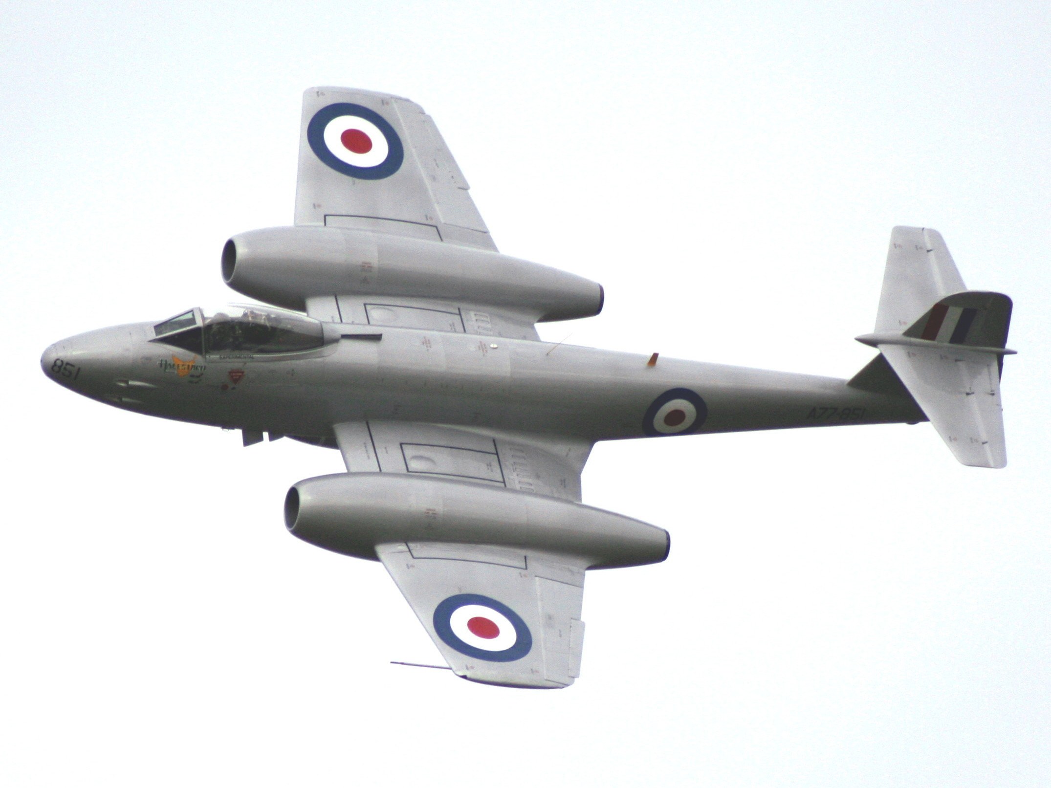British jet fighter in flight
