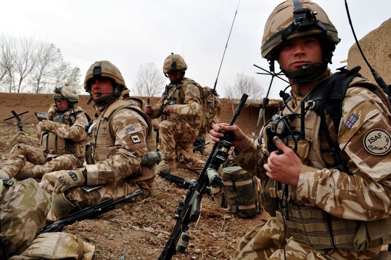 British Soldiers in Desert — Brown