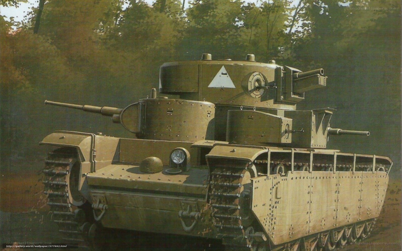 British tank in forest