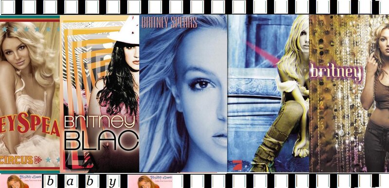 Britney Spears album covers collage