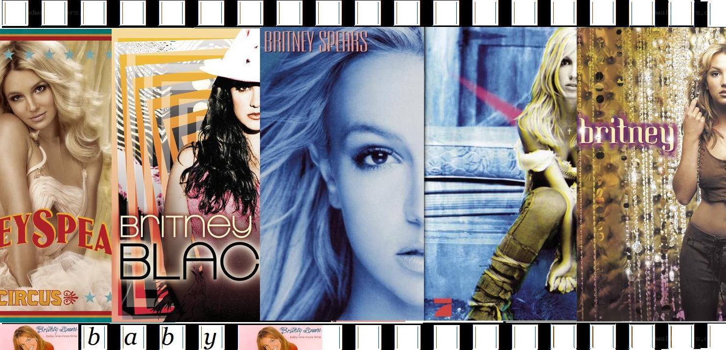 Britney Spears album covers collage