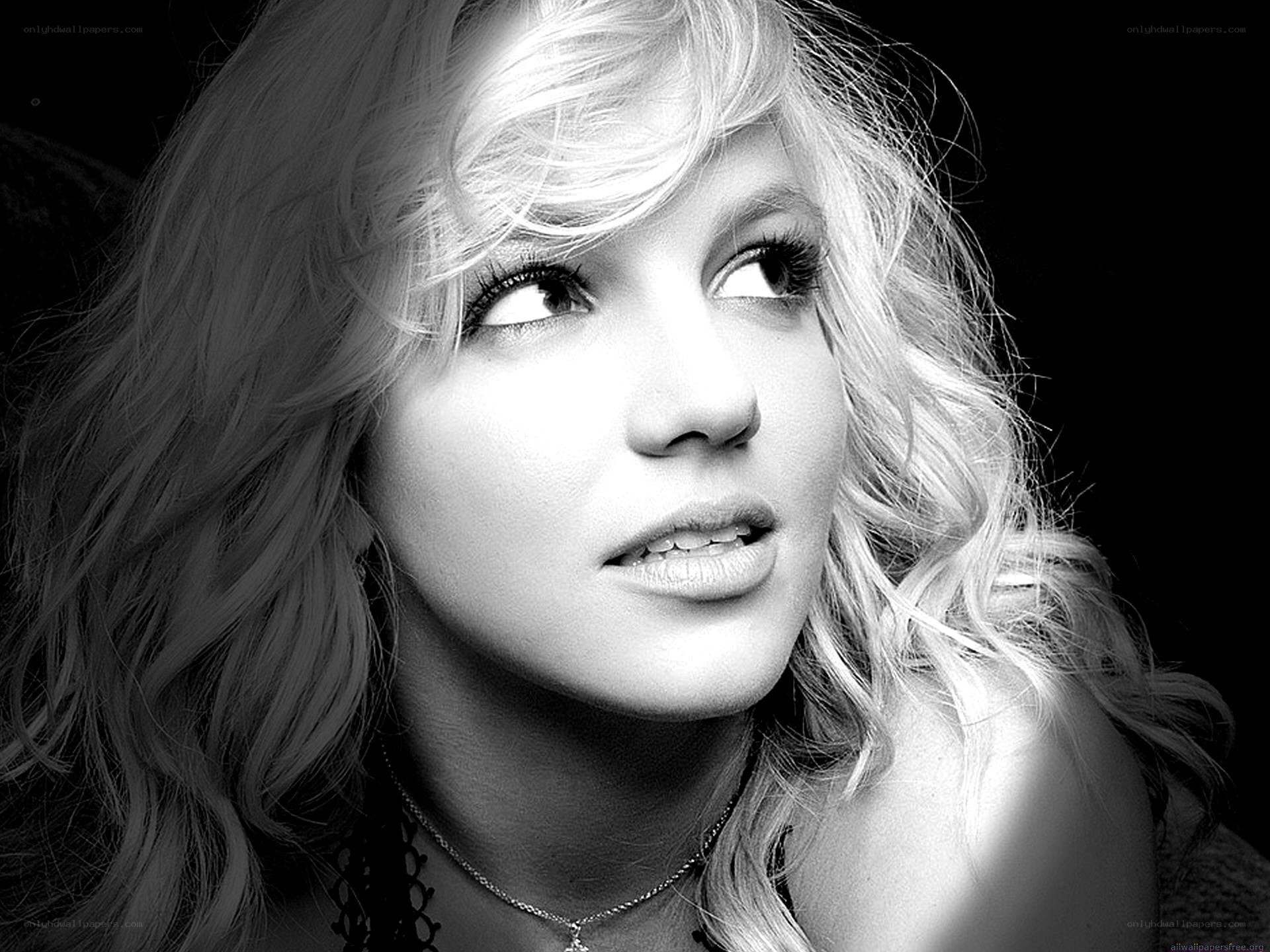 Britney Spears black and white portrait