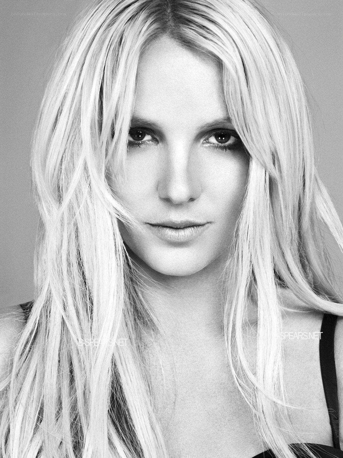 Britney Spears black and white portrait