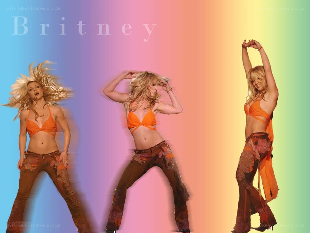 Britney Spears in orange outfit