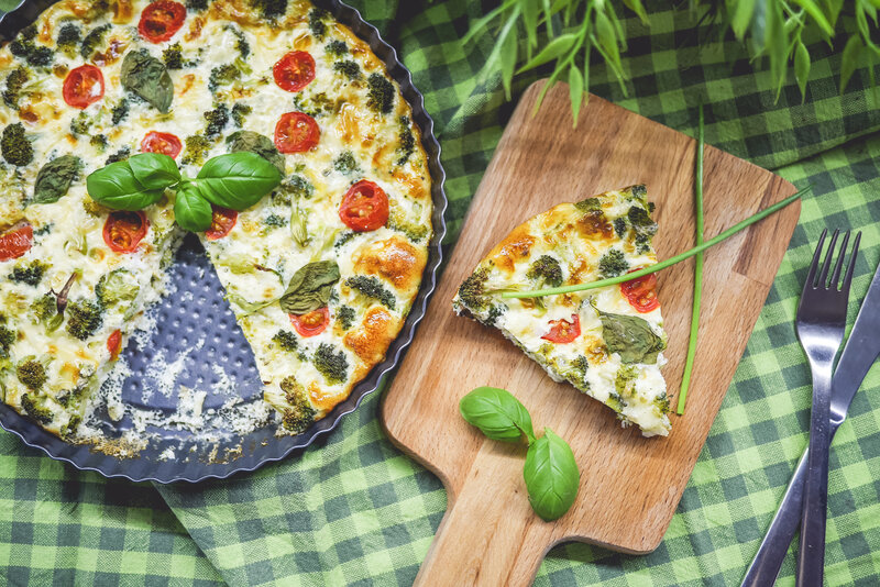 Broccoli and Tomato Quiche