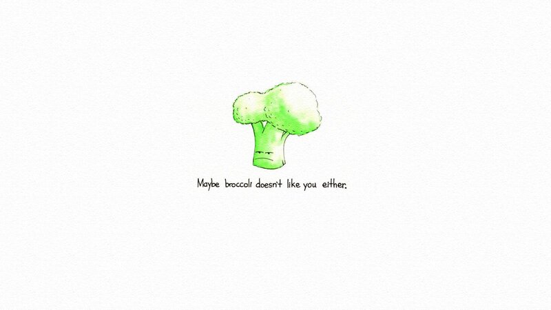 Broccoli with Sad Face — Green
