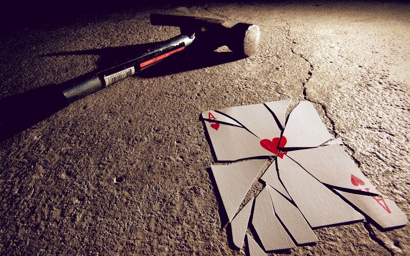Broken Ace of Hearts card