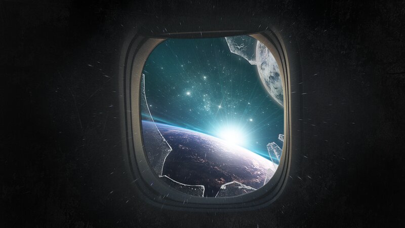 Broken Airplane Window View
