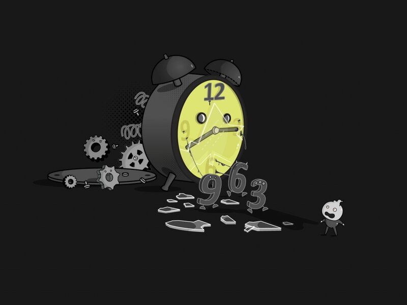 Broken Alarm Clock — Black
