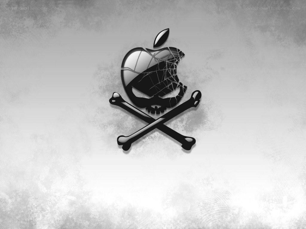 Broken Apple Skull Logo