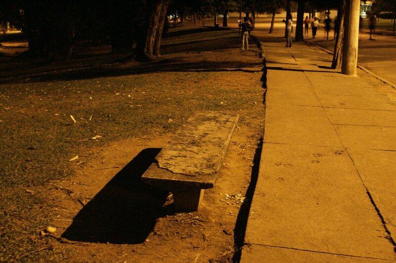 Broken Bench in Park