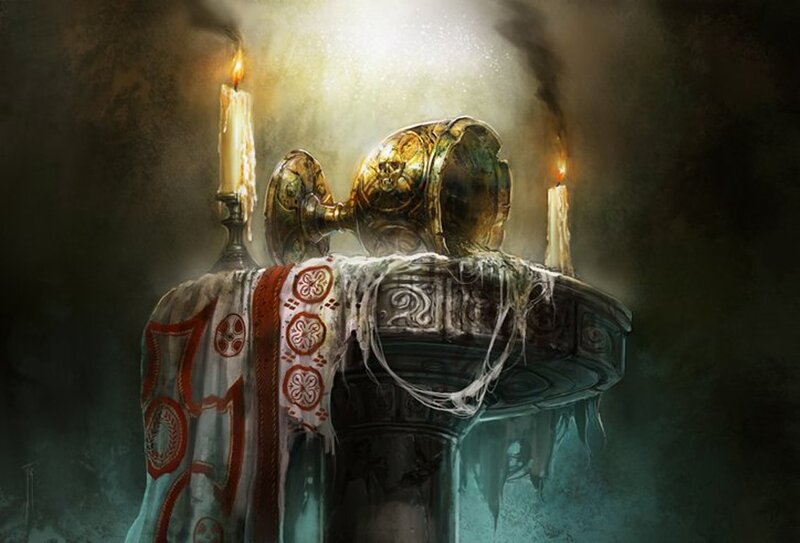 Broken Chalice on Altar