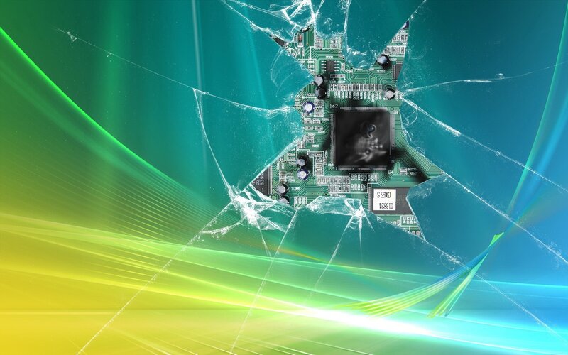 Broken Circuit Board — Green