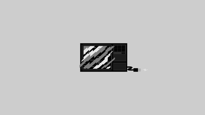 Broken Computer Monitor — Black