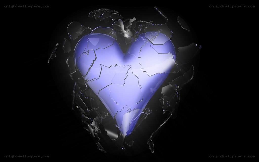 Broken glass heart
