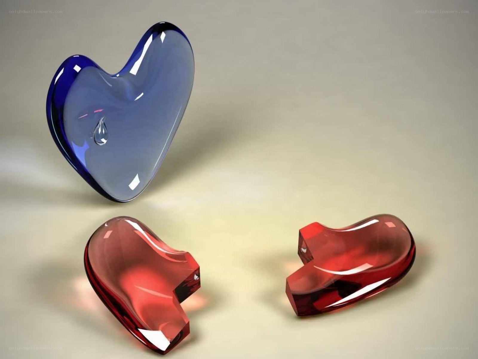 Broken glass hearts