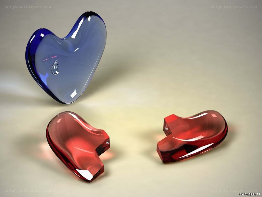 Broken glass hearts