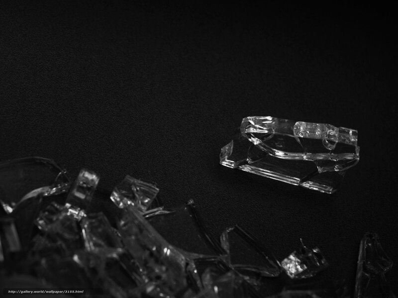 Broken glass on black background